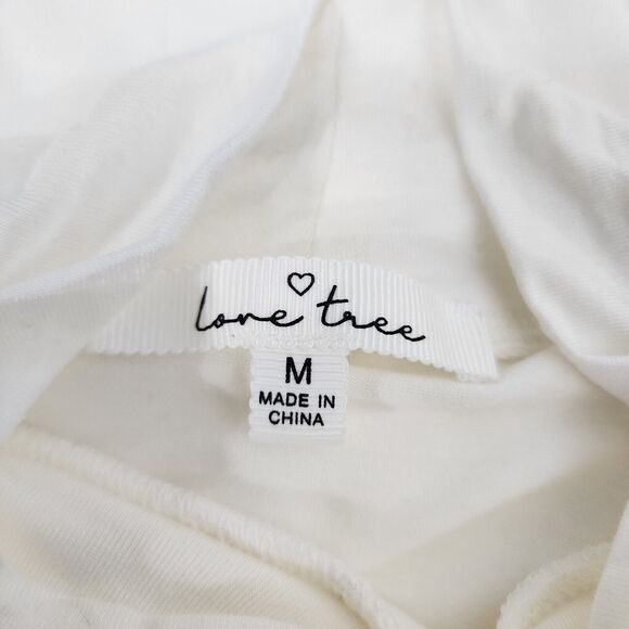 Love Tree Womens Bodysuit Size Medium Ivory Ruched Puff Long Sleeve Mock Neck - Picture 8 of 10